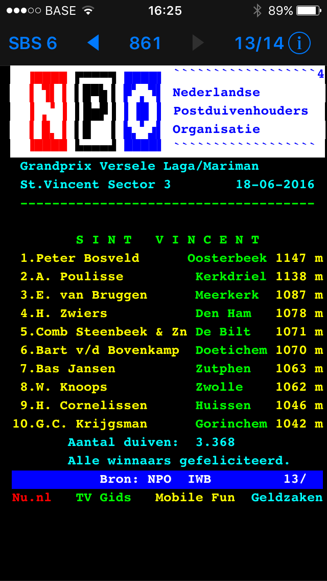 Sint Vincent uitslag Sector 3