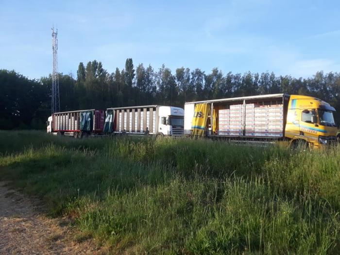 Eerste lossing van het jaar in Quievrain.
