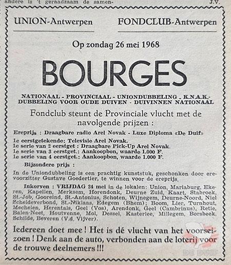 Aankondiging Bourges Nationaal in De Duif. Aankondiging Bourges Nationaal in De Duif.