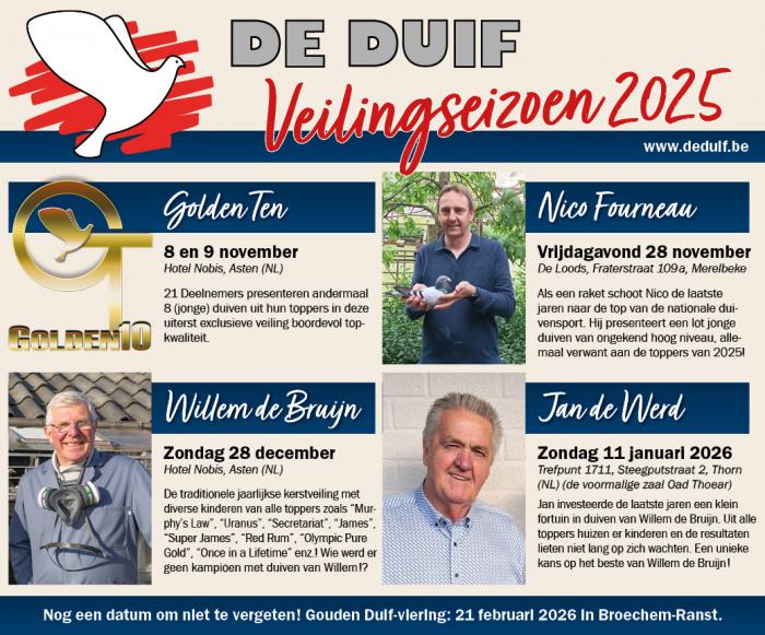 Veilingseizoen De Duif 2025-2026