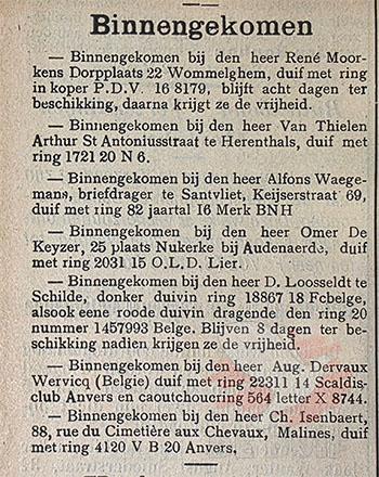 De Duif van 7 april 1921. De Duif van 7 april 1921.