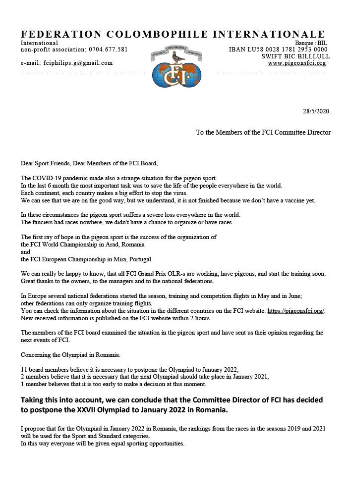 Letter FCI
