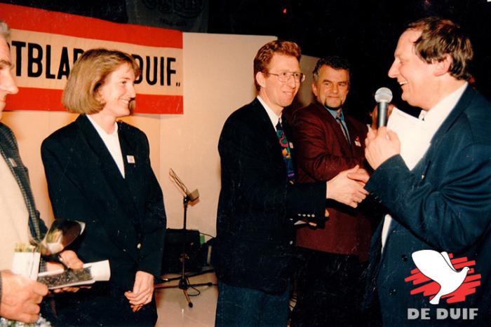 Gerard toen hij de Gouden Duif won in 1995. Gerard toen hij de Gouden Duif won in 1995.