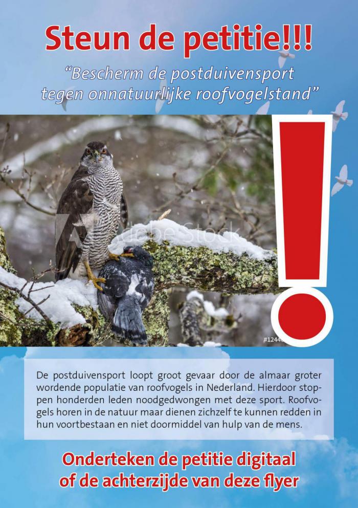 Flyer petitie roofvogels