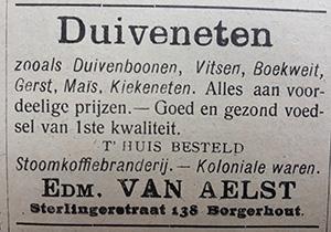 Advertentie uit De Duif van 1914