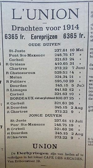 Advertentie uit De Duif na de Eerste Wereldoorlog