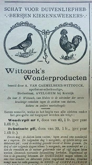 Advertentie uit De Duif van 1919