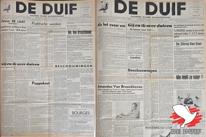 De voorpagina van De Duif in week 21 en 22 van 1968. De voorpagina van De Duif in week 21 en 22 van 1968.