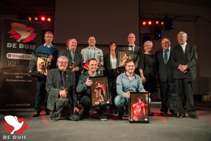 De grootste kampioenen van de dag, de Gouden Duif-winnaars België, Nederland, Duitsland, Verenigd Koninkrijk & Ierland en Internat. Zware Fond, ontvingen traditiegetrouw een speciale pop uit handen van Kenichi Yoshihara van Champion Trade Co. Ltd. uit Japan.