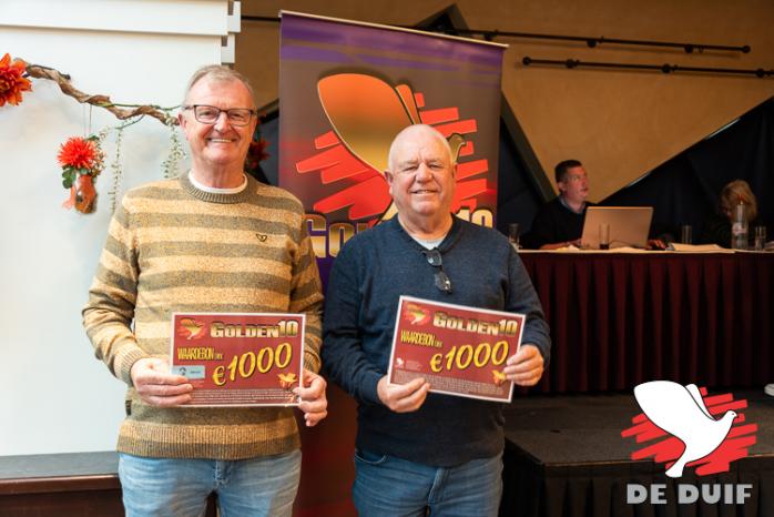 Winnaars van de loterij op zaterdag. / Winners of the lottery on Saturday.