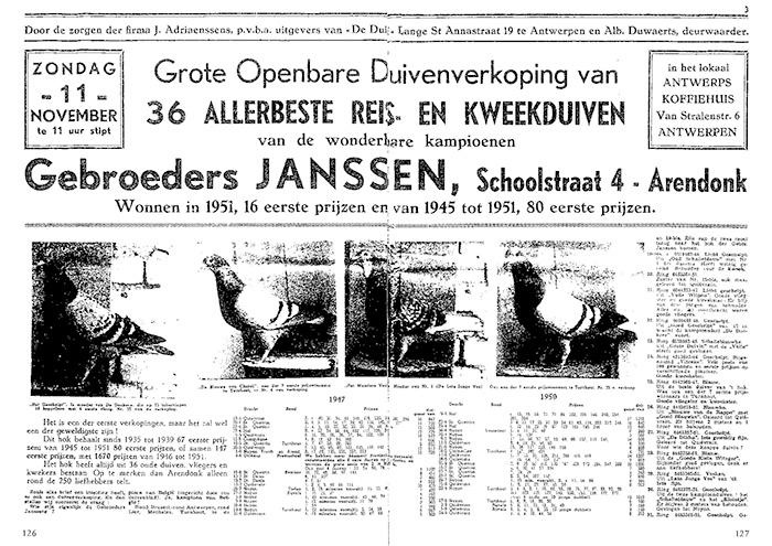 Aankondiging van verkoop Gebroeders Janssen, Arendonk
