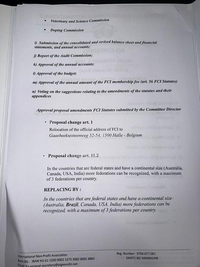 Agenda van het FCI-congres. Agenda van het FCI-congres.