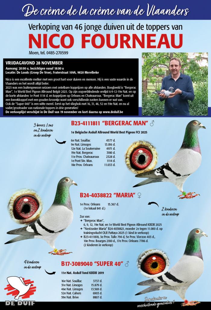 Aankondiging verkoop Nico Fourneau Aankondiging verkoop Nico Fourneau