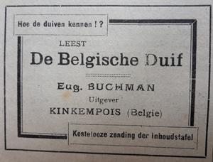 Advertentie uit De Duif na de Eerste Wereldoorlog