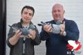 Marc De Cock (r) en verzorger Luc Buyl (l). Met de 1e Nationale Asduif Allround KBDB  en 2e Algemeen Nationaal Kampioen KBDB behoren ze tot de uitblinkers van de nationale kampioenschappen 2018.